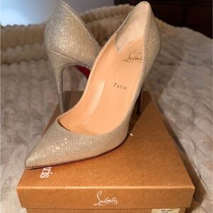 Authentic Christian Louboutin Pigalle Follies 100 Glitter Mini Pumps